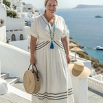 Brimae | Short Sleeve V Neck Wrap Style Midi Dress