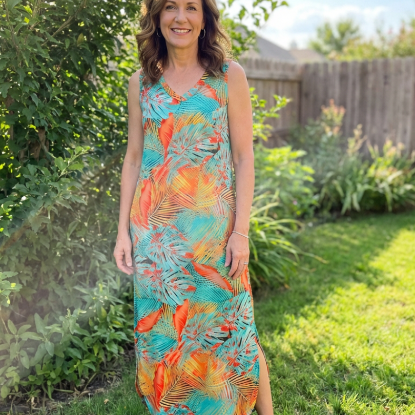 Liorada | Sleeveless V Neck Pocket Maxi Dress