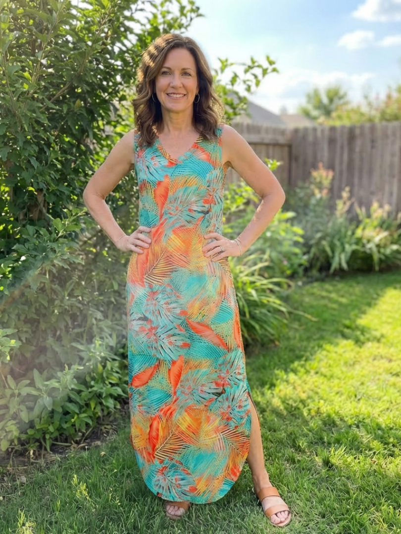 Liorada | Sleeveless V Neck Pocket Maxi Dress