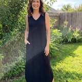 Liorada | Sleeveless V Neck Pocket Maxi Dress