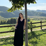 Liorada | Sleeveless V Neck Pocket Maxi Dress