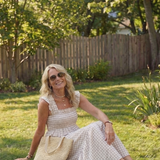 Liorana | Flutter Sleeve Smocked Gingham Maxi Dress