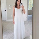 Dahmarie | Sleeveless V Neck Side Slit Midi Dress