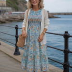 Larssa | Half Sleeve Smocked Floral Midi Dress
