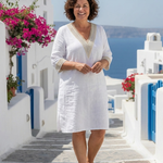 Noralette | V Neck Three Quarter Sleeve Knee Length Dress