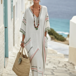 Sensette | V Neck Wide Sleeve Pocket Maxi Dress