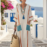 Serette | V Neck Half Sleeve Pocket Maxi Dress