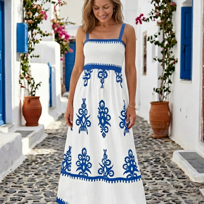 Marenthea | Sleeveless Smocked Bodice Maxi Dress
