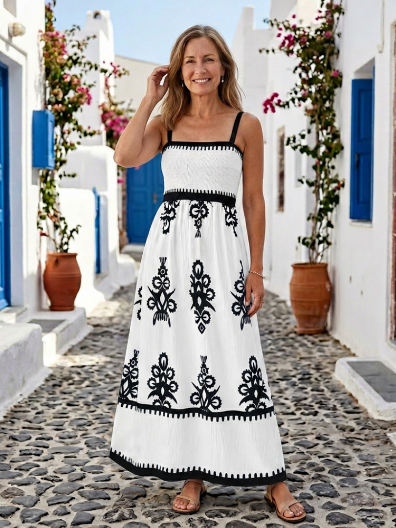 Marenthea | Sleeveless Smocked Bodice Maxi Dress