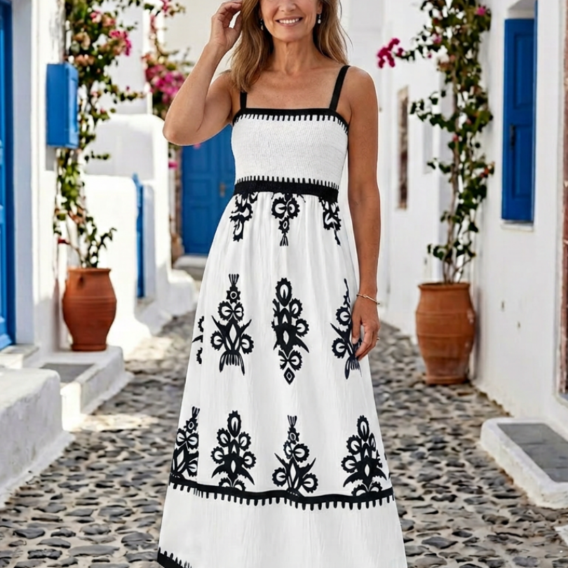 Marenthea | Sleeveless Smocked Bodice Maxi Dress
