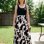 Frelia | Sleeveless Scoop Neck Printed Maxi Dress