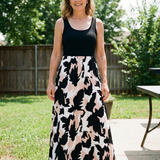 Frelia | Sleeveless Scoop Neck Printed Maxi Dress