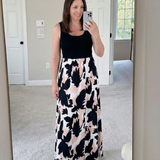 Frelia | Sleeveless Scoop Neck Printed Maxi Dress