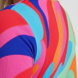 Casetta | Three Quarter Sleeve V Neck Abstract Maxi Dress