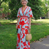 Celine | V Neck Short Sleeve Floral Maxi Dress