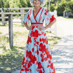Celine | V Neck Short Sleeve Floral Maxi Dress