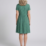 Thalmarie | Short Sleeve Collared Polka Dot Midi Dress