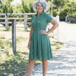 Thalmarie | Short Sleeve Collared Polka Dot Midi Dress