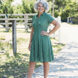 Thalmarie | Short Sleeve Collared Polka Dot Midi Dress