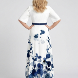 Doretta | V Neck Short Sleeve Floral Maxi Dress