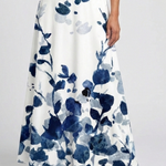 Doretta | V Neck Short Sleeve Floral Maxi Dress