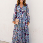Belmarie | Long Sleeve V Neck Floral Maxi Dress