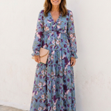 Belmarie | Long Sleeve V Neck Floral Maxi Dress