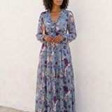 Belmarie | Long Sleeve V Neck Floral Maxi Dress