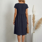 Tamsindra | Short Sleeve Knee Length Pocket Dress