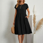 Tamsindra | Short Sleeve Knee Length Pocket Dress