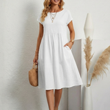 Tamsindra | Short Sleeve Knee Length Pocket Dress