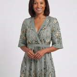 Theawynne | Floral V Neck Short Sleeve Maxi Dress