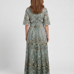Theawynne | Floral V Neck Short Sleeve Maxi Dress