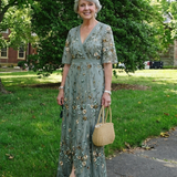 Theawynne | Floral V Neck Short Sleeve Maxi Dress