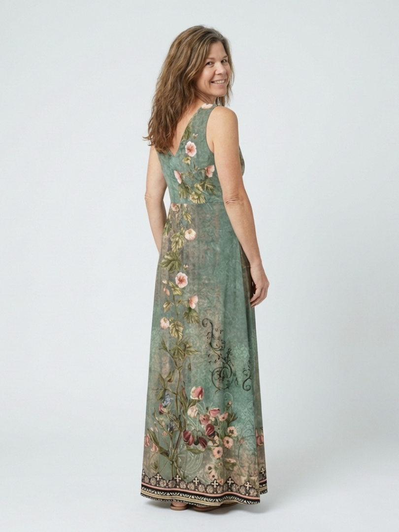 Norda | Sleeveless V Neck Floral Maxi Dress