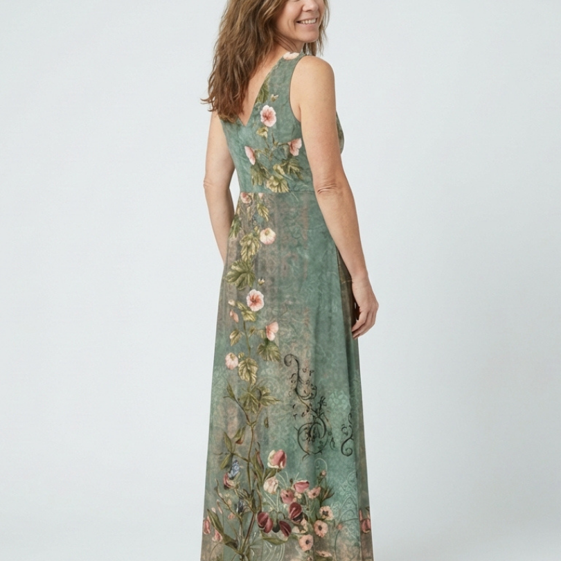 Norda | Sleeveless V Neck Floral Maxi Dress