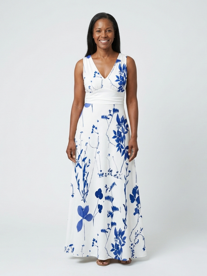 Norda | Sleeveless V Neck Floral Maxi Dress