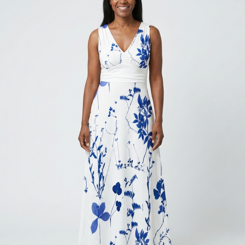 Norda | Sleeveless V Neck Floral Maxi Dress