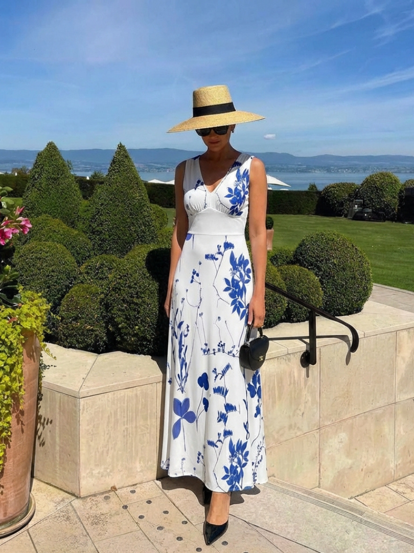 Norda | Sleeveless V Neck Floral Maxi Dress