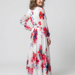 Mirarina | Floral Long Sleeve Wrap Maxi Dress