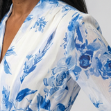 Mirarina | Floral Long Sleeve Wrap Maxi Dress