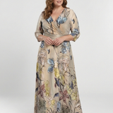 Lorna | Three Quarter Sleeve Floral Maxi Wrap Dress