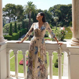 Lorna | Three Quarter Sleeve Floral Maxi Wrap Dress