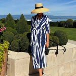 Isabeth | Long Sleeve Printed Midi Wrap Dress
