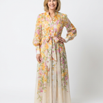 Liarina | Floral Sheer Long Sleeve Maxi Dress