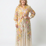 Liarina | Floral Sheer Long Sleeve Maxi Dress