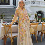 Liarina | Floral Sheer Long Sleeve Maxi Dress