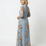 Isavia | Floral Wrap V Neck Maxi Dress