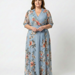 Isavia | Floral Wrap V Neck Maxi Dress