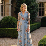 Isavia | Floral Wrap V Neck Maxi Dress